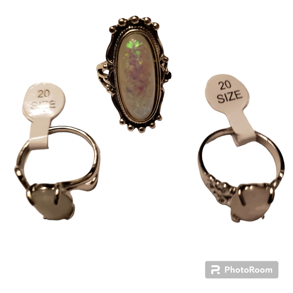 Women's vintage bohemian style jewelry 3 rings size 20 (9).